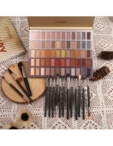Paleta de Sombras UCANBE 60 Colores + Set de Brochas