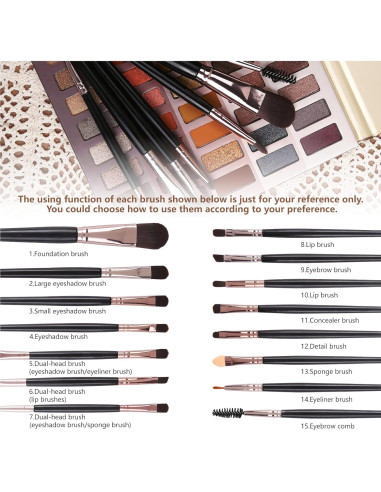 Paleta de Sombras UCANBE 60 Colores + Set de Brochas