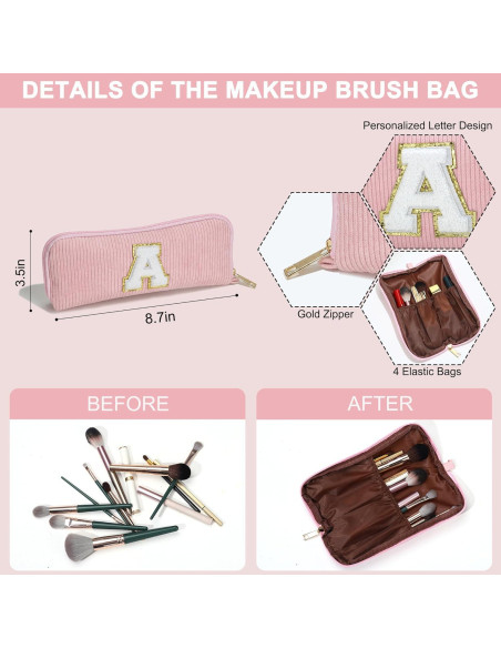 Bolsa de Maquillaje YOOLIFE Rosa Grande con Compartimentos