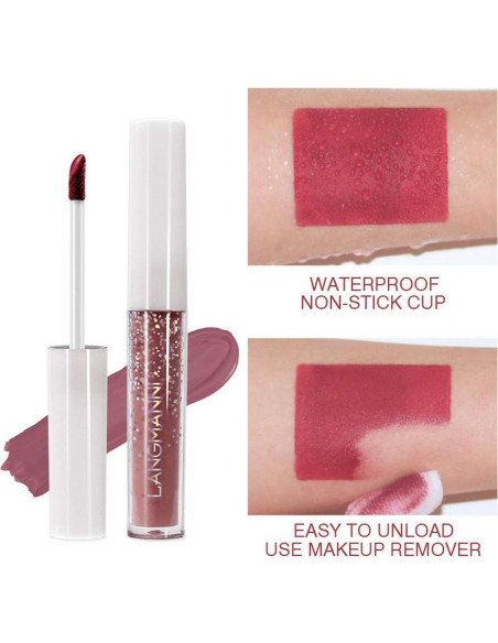 Set de 24 Pintalabios Mate WAQIA Brillo Labial Impermeable