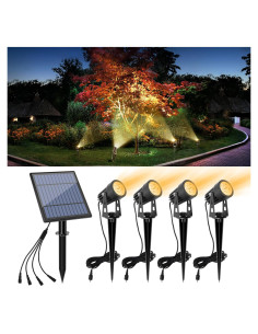 Focos Solares APONUO 4-en-1 IP65 Jardín Exterior 3m