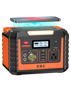 Estación de Energía Portátil EBL MP330, 300W, Carga Solar