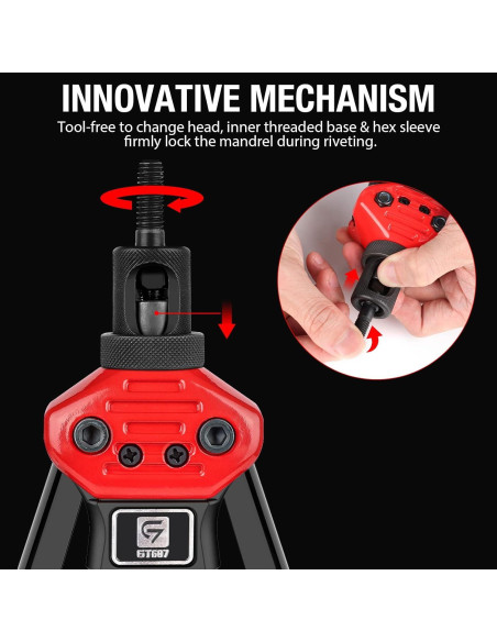 Herramienta de Tuerca Remachada GIANTISAN 40,64 cm 176 Piezas