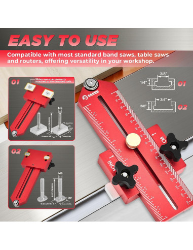 Guía de sierra de mesa Saker FC-150, corte preciso 0,79 mm