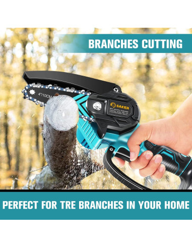 Motosierra Mini Saker 20V Inalámbrica 1.1 kg para Jardín