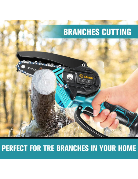 Motosierra Mini Saker 20V Inalámbrica 1.1 kg para Jardín