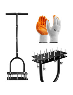 Areator de Césped Saker con 15 Púas de Hierro y Resorte