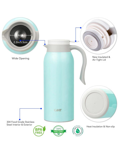Termo de Café GiNT 1.5L Acero Inoxidable Doble Pared Azul