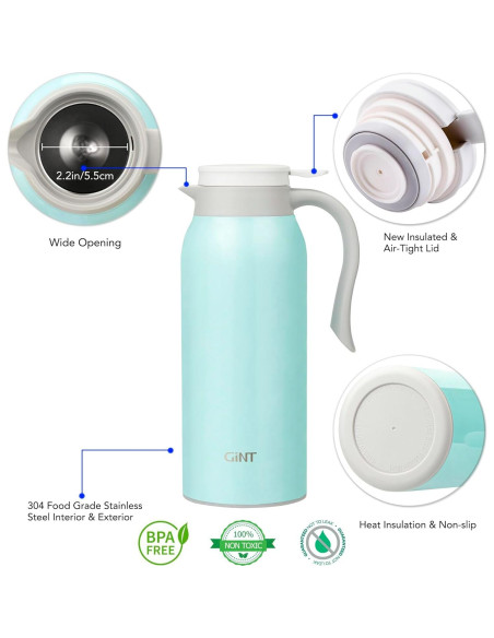 Termo de Café GiNT 1.5L Acero Inoxidable Doble Pared Azul