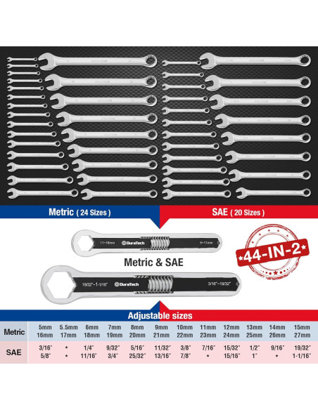 Juego de Llaves Universales DURATECH 2 Piezas 20 y 25 cm