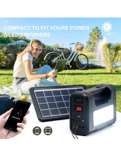 Generador Solar Portátil Upusa 9000mAh con Panel LED 2