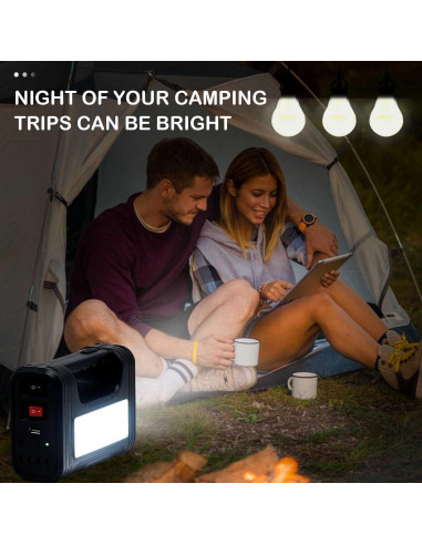 Generador Solar Portátil Upusa 9000mAh con Panel LED