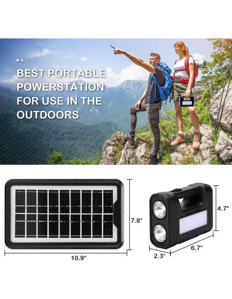 Generador Solar Portátil Upusa 9000mAh con Panel LED