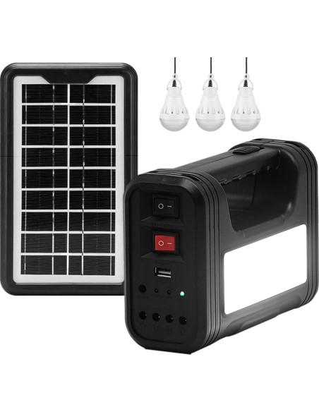 Generador Solar Portátil Upusa 9000mAh con Panel LED