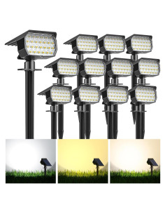 Luces Solares Kipeini 12 Paquete 52 LED IP65 Jardín