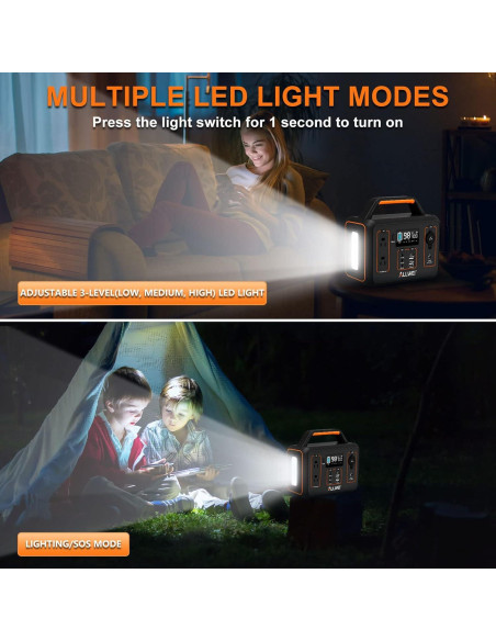 Generador Solar Portátil ALLWEI 300W 280Wh para Camping