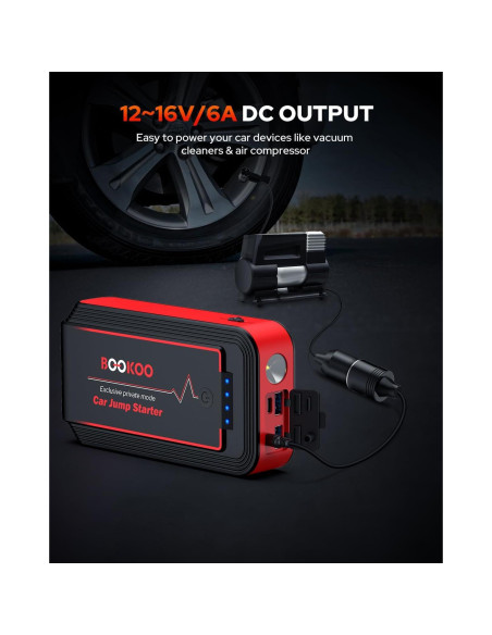 Arrancador de Batería 3000A BOOKOO H9 Portátil 12V