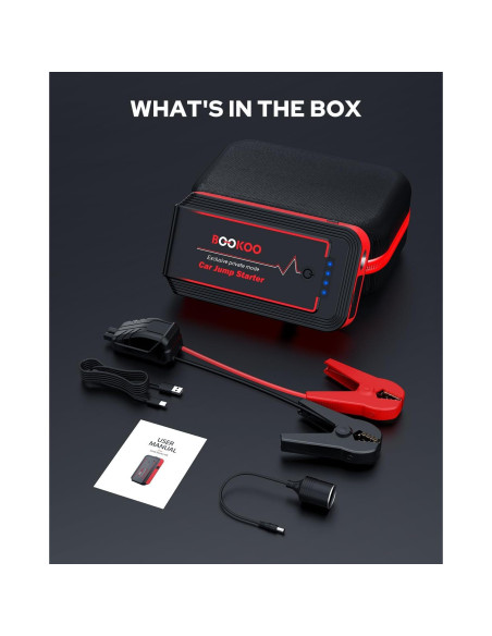 Arrancador de Batería 3000A BOOKOO H9 Portátil 12V