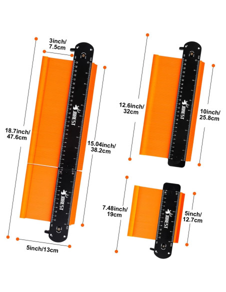 Medidor de Contorno JOREST 15 cm Multiusos para Bricolaje