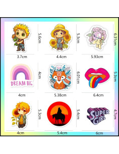 Stickers de Caricatura VERKSTAD 400 Pcs A Prueba de Agua 2