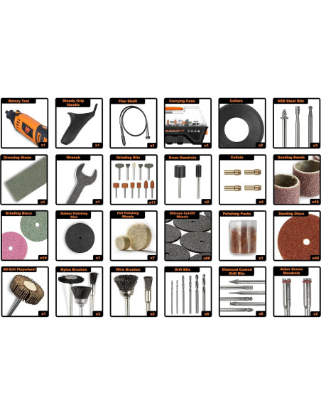 Herramienta Rotativa WEN 23190 190 Accesorios 0.59 kg Herramienta Rotativa WEN 23190 190 Accesorios 0.59 kg