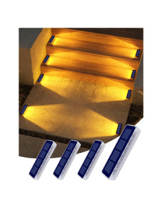 Luces de Escalera Solares SHENZHEN 4 Pzs Blanco Cálido