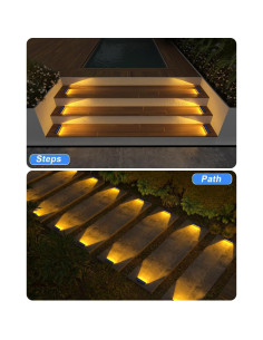 Luces de Escalera Solares SHENZHEN 4 Pzs Blanco Cálido 2
