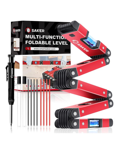 Juego de Nivel Plegable Saker + Lápiz Profundo + Aluminio
