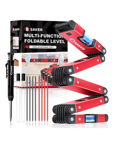 Juego de Nivel Plegable Saker + Lápiz Profundo + Aluminio