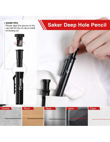 Juego de Nivel Plegable Saker + Lápiz Profundo + Aluminio