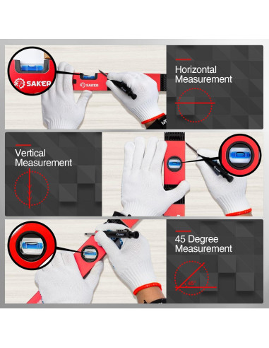 Juego de Nivel Plegable Saker + Lápiz Profundo + Aluminio