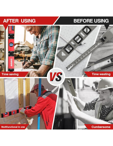 Juego de Nivel Plegable Saker + Lápiz Profundo + Aluminio