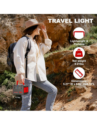 Estación de Energía Portátil MARBERO M638 240Wh 350W Camping