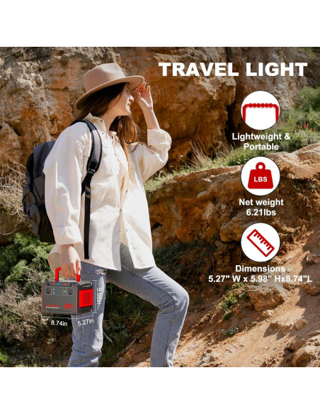 Estación de Energía Portátil MARBERO M638 240Wh 350W Camping