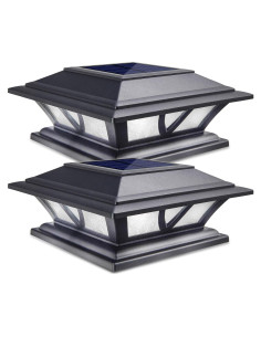 Luces de Poste SIEDiNLAR Solar 2 Modos LED Jardín Negro