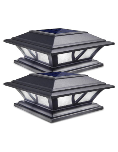Luces de Poste SIEDiNLAR Solar 2 Modos LED Jardín Negro