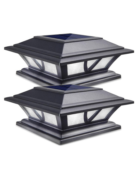 Luces de Poste SIEDiNLAR Solar 2 Modos LED Jardín Negro