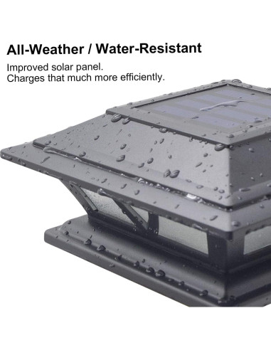 Luces de Poste SIEDiNLAR Solar 2 Modos LED Jardín Negro