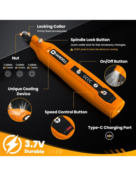 Herramienta Rotativa Inalámbrica HARDELL 3.7V 69 Accesorios