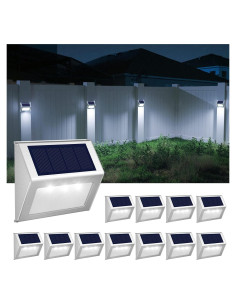 Luces Solares JSOT 12 Unidades para Escaleras Exterior