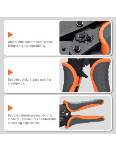 Juego de herramientas de crimpado IWISS con pelacables