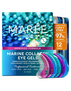 Parches para Ojos MAREE - 12 Pares con Colágeno y Ácido Hialurónico