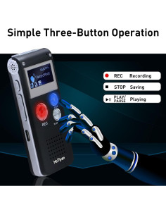 Grabadora de Voz Digital HoTiyan 64GB Activada por Voz 2