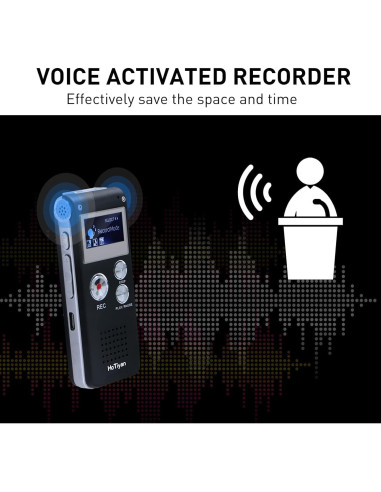Grabadora de Voz Digital HoTiyan 64GB Activada por Voz