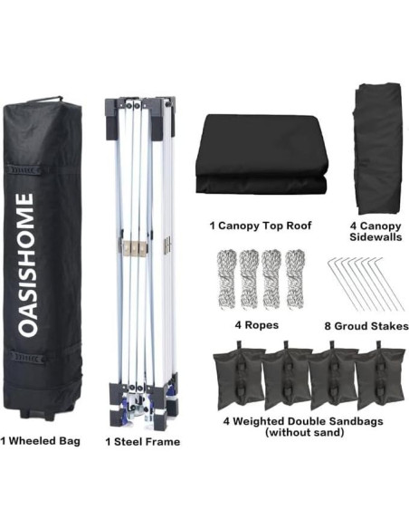 Carpa Gazebo OASISHOME 10x10 Paredes y Ventanas Blanca