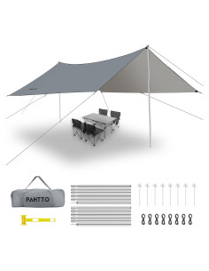 Toldo de Camping PAHTTO 4,88x3,66m Impermeable Gris