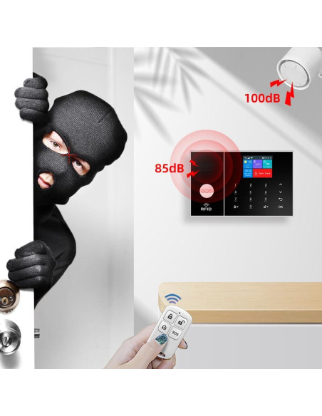 Sistema de Alarma Inalámbrico YBJ con 16 Piezas y WiFi Sistema de Alarma Inalámbrico YBJ con 16 Piezas y WiFi