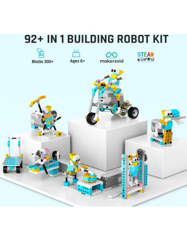 Kit de Construcción de Robots Makerzoid 72 en 1 STEM 6-12 Años