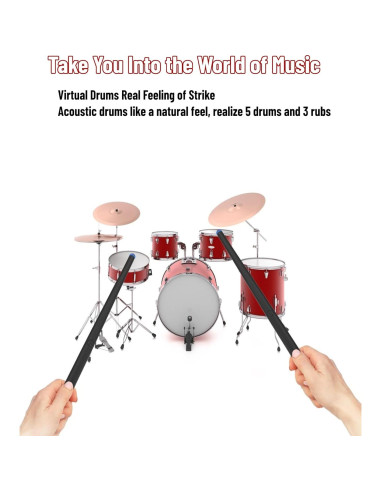 Batería Electrónica Virtual Bewinner - 9 Tambores, Sin Ruido