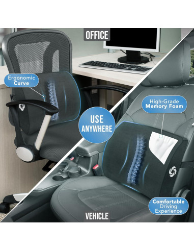 Almohada Lumbar Samsonite SA6041 Espuma de Memoria 34.3x35.6cm